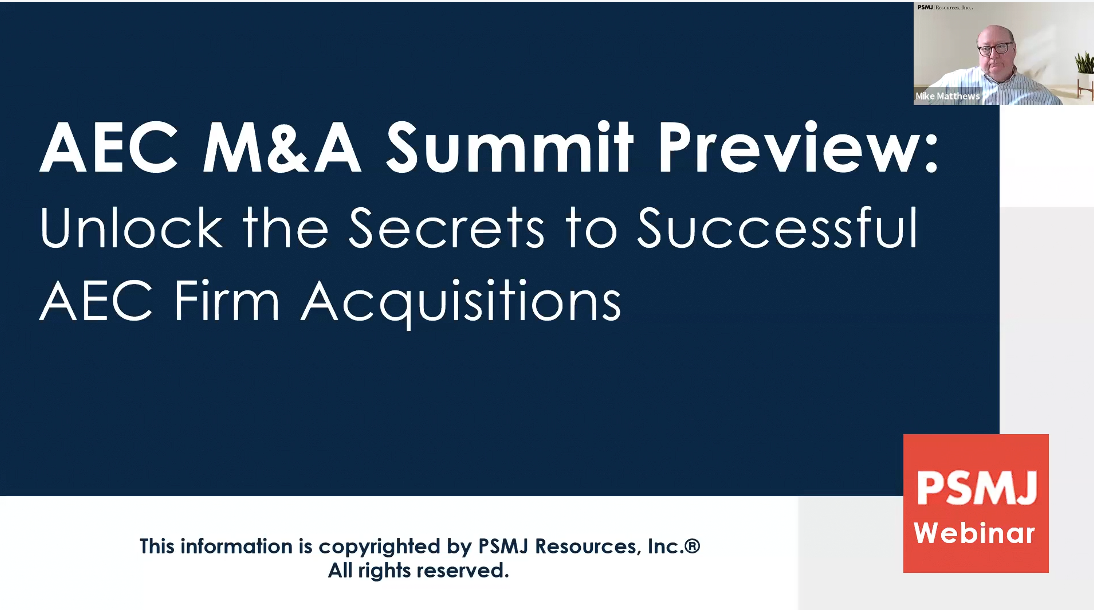 AEC M&A Summit Preview Webinar