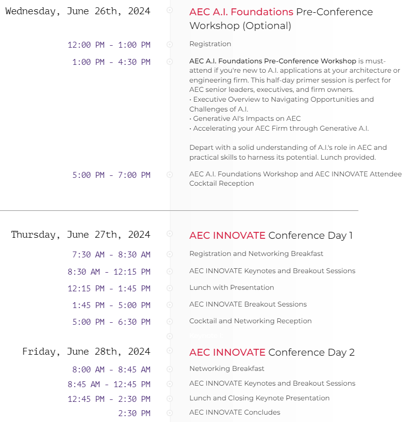 INNOVATE schedule at a glance4